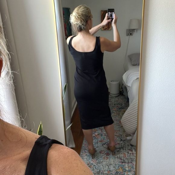 Open Edit Cut Out Sleeveless Midi Dress Black Size Large - Picture 3 of 8